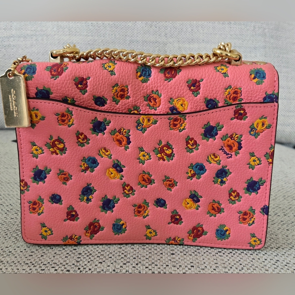NWT COACH Leather Crossbody Pink Lemonade Floral Bag - Picture 11 of 16